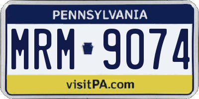 PA license plate MRM9074