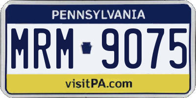 PA license plate MRM9075
