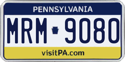 PA license plate MRM9080