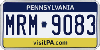 PA license plate MRM9083