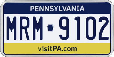 PA license plate MRM9102