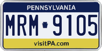 PA license plate MRM9105