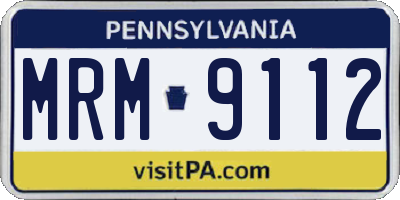 PA license plate MRM9112