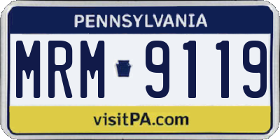 PA license plate MRM9119