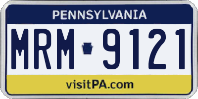 PA license plate MRM9121