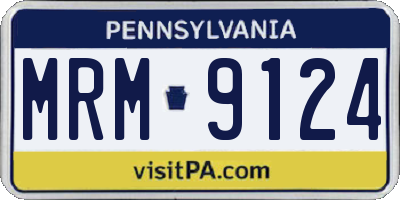 PA license plate MRM9124