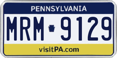 PA license plate MRM9129