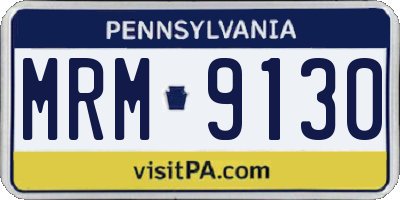 PA license plate MRM9130