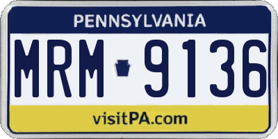 PA license plate MRM9136