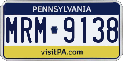PA license plate MRM9138