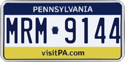 PA license plate MRM9144