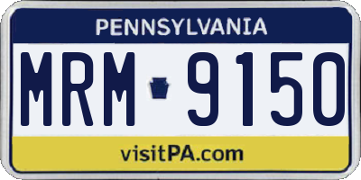 PA license plate MRM9150