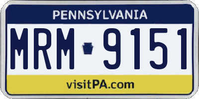 PA license plate MRM9151