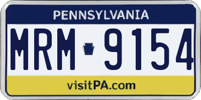 PA license plate MRM9154