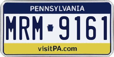 PA license plate MRM9161