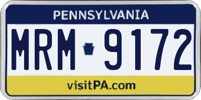 PA license plate MRM9172