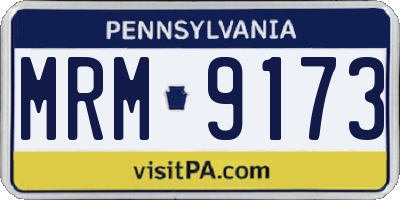 PA license plate MRM9173