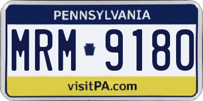 PA license plate MRM9180