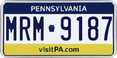 PA license plate MRM9187