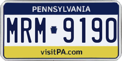 PA license plate MRM9190