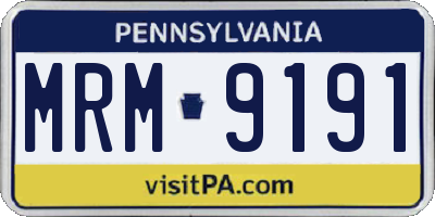 PA license plate MRM9191