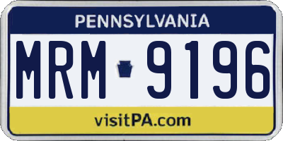 PA license plate MRM9196