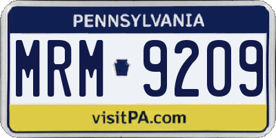 PA license plate MRM9209