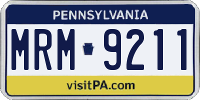 PA license plate MRM9211