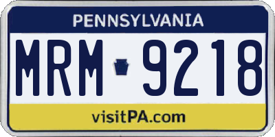 PA license plate MRM9218
