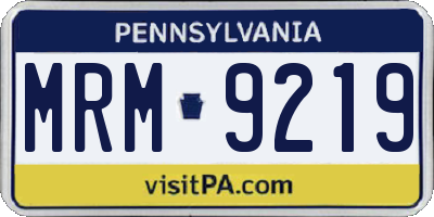 PA license plate MRM9219