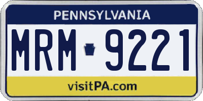 PA license plate MRM9221