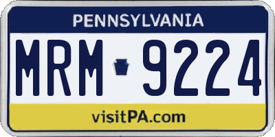 PA license plate MRM9224