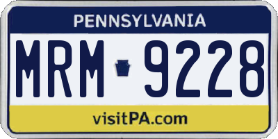 PA license plate MRM9228