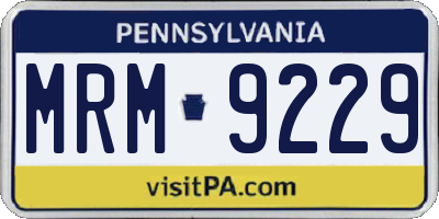 PA license plate MRM9229