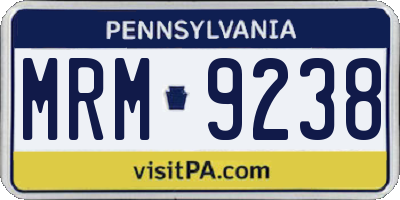 PA license plate MRM9238