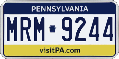PA license plate MRM9244