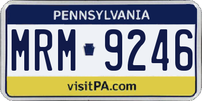 PA license plate MRM9246