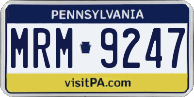 PA license plate MRM9247