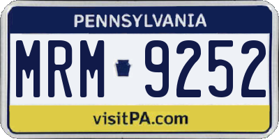 PA license plate MRM9252