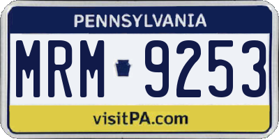 PA license plate MRM9253