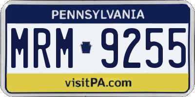 PA license plate MRM9255