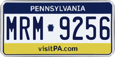 PA license plate MRM9256