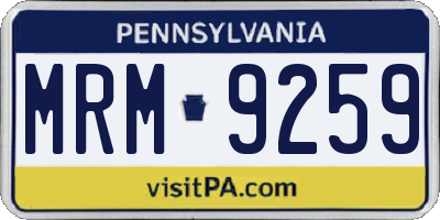 PA license plate MRM9259