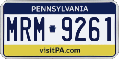 PA license plate MRM9261