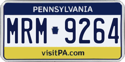 PA license plate MRM9264