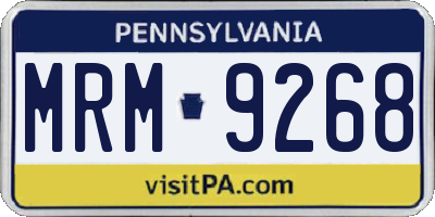 PA license plate MRM9268