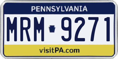 PA license plate MRM9271