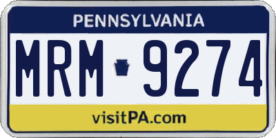 PA license plate MRM9274