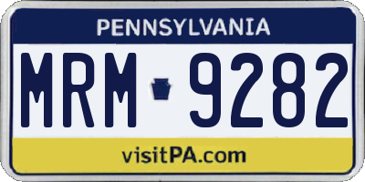 PA license plate MRM9282