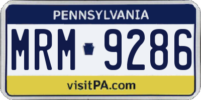PA license plate MRM9286